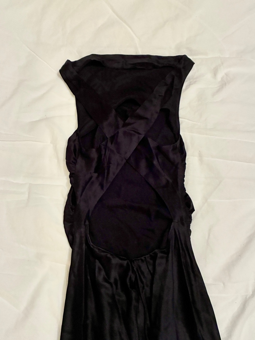 Banana Republic Black Satin Cross-Back Backless Dress - Picture 1 of 6